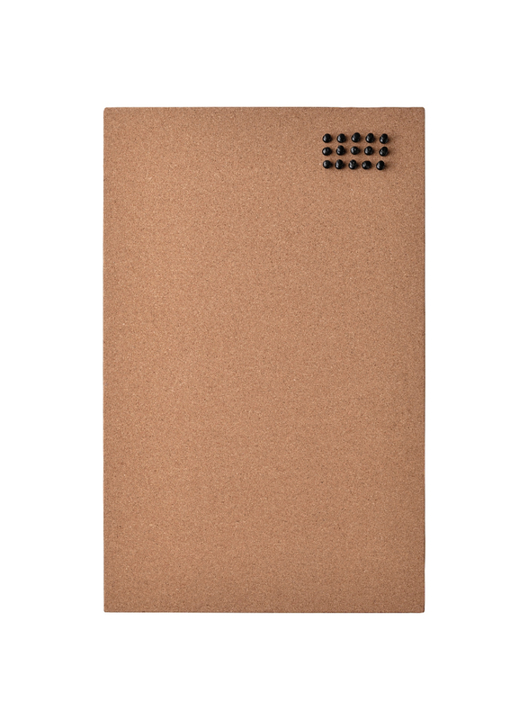 Memo board with pins, cork, 52x33 cm