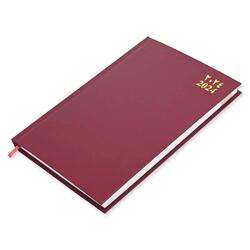 FIS 2024 Agenda Diary Arabic/English Vinyl Hard Cover, Maroon - FSDI75AEV24MR