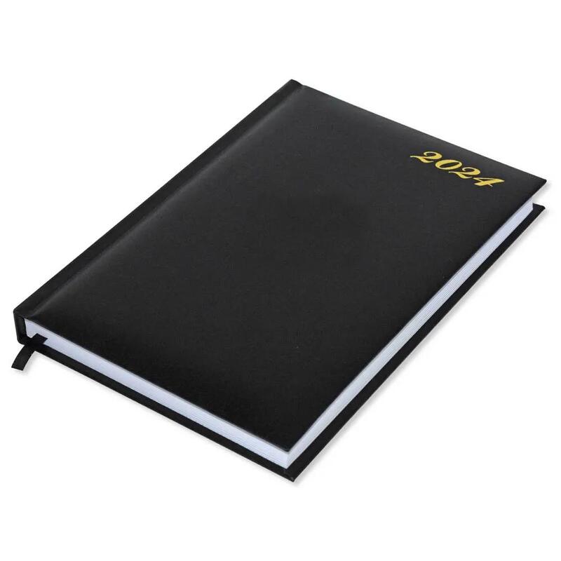 Fis 2024 A5 Diary,Vinyl, English  1 Side Padded Black -FSDI18E24BK