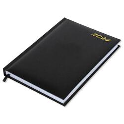 Fis 2024 A5 Diary,Vinyl, English  1 Side Padded Black -FSDI18E24BK