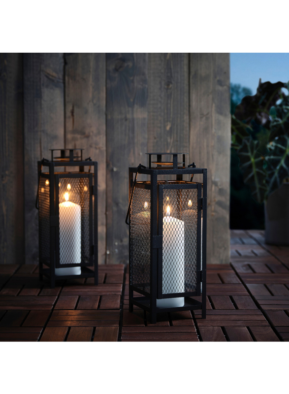 Lantern for pillar candle, in/outdoor anthracite, 34 cm