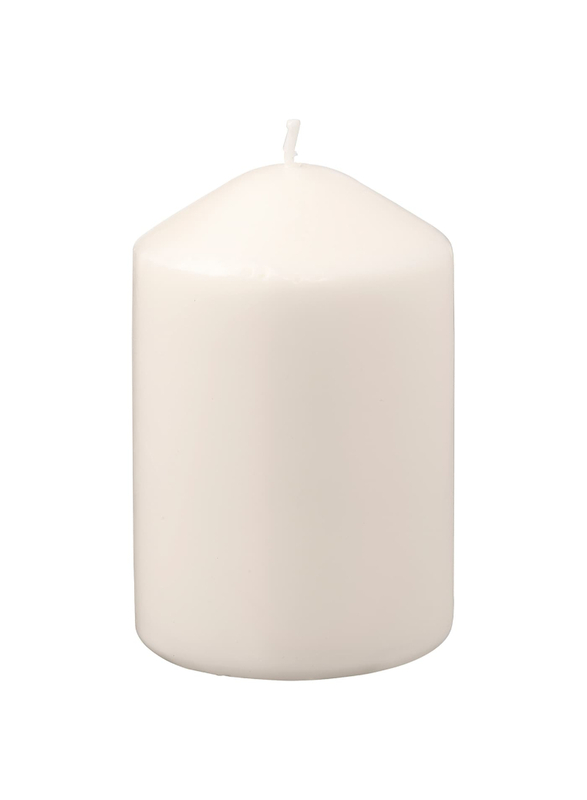 Unscented block candle, natural, 10 cm