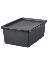 Storage box with lid, black, 35x25x14 cm/9 l