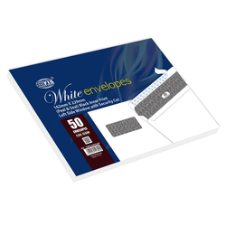 FIS White Envelope Peel & Seal, Left Window, Security Cut, Inner Print, Pack of 50 Pcs. C5 (162 X 229 mm), 100 GSM - FSWE1026PSLB50