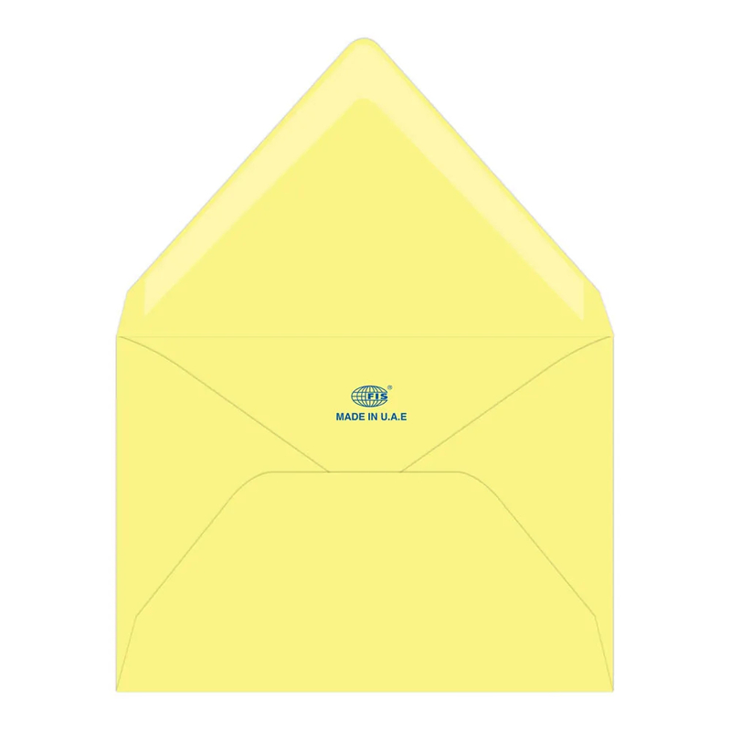 FIS Pack of 50 FIS Pastel Color Envelopes, 80 GSM, 136 X 204mm, Glued, Color Yellow