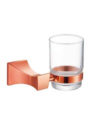 D & N Chrome Glass Bathroom Toothbrush Tumbler Holder Cups, Rose Gold