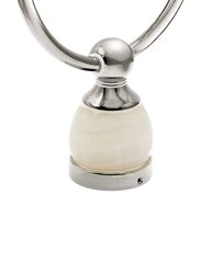 D & N Wall Mount Brushed Brass Bathroom Towel Ring with White Onyx, Chrome