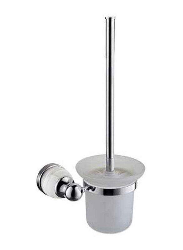 

D & N Modern Compact Design Wall-Mounted Toilet Brush Set, White/Silver