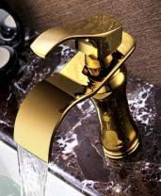 

D & N Minimalist Bathroom Wash Basin Faucet Sink Mixer Taps, 17cm, Gold