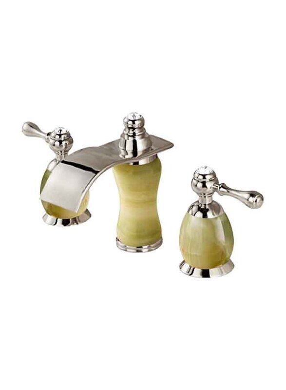 

D & N Luxury Basin Faucet 6.5 Inch Basin Mixer Set, Natural Green Onyx