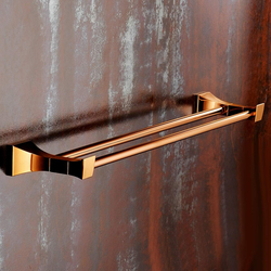 D & N Brass Wall Mounted Quadrangular Double Rod Towel Rack, Rose Gold