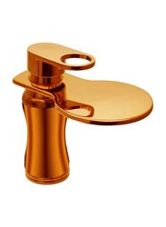 D & N Single Handle Hole Minimalist Bathroom Wash Basin Faucet with Cover Lead-free Brass Structure, Rose Gold