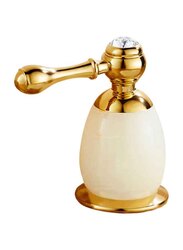 D & N 6.5-Inch Double Handle Three-Hole Luxury Brass Bathtub Faucet Sink Mixer Set, White/Gold