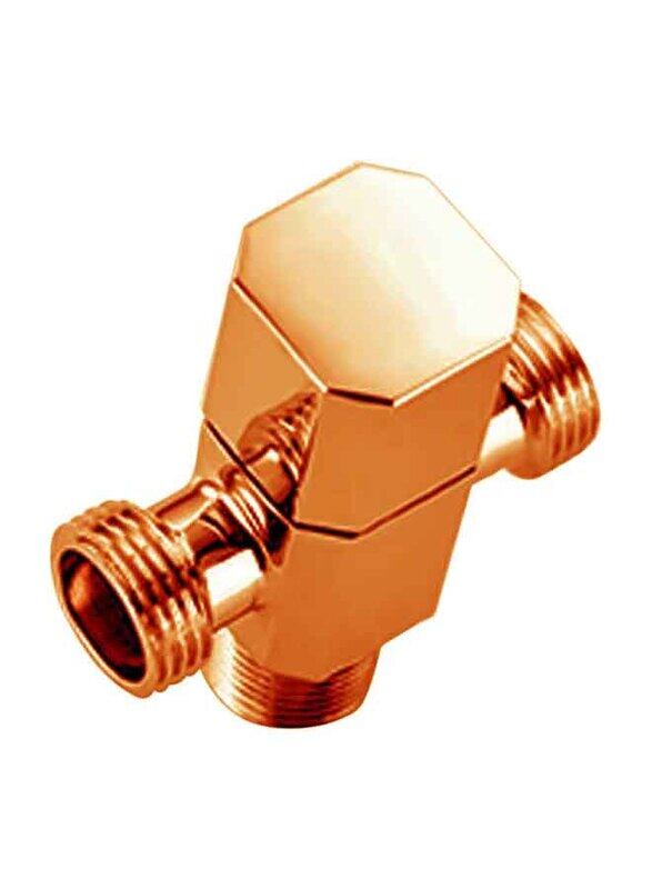 

D & N Rose Gold Coated Full Brass Angular Valve, Rose Gold