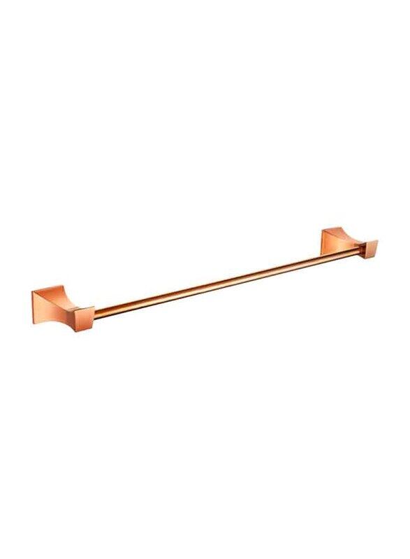 

D & N Wall Mounted Quadrangular Single Rod Towel Shelf Rails Rod Bar, Rose Gold