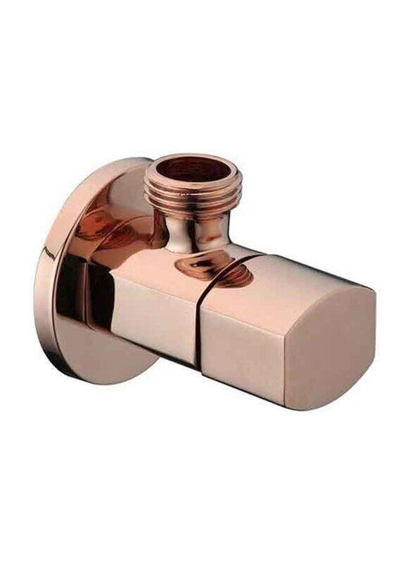 D & N Rose Gold Coated Full Brass Angular Valve, Rose Gold