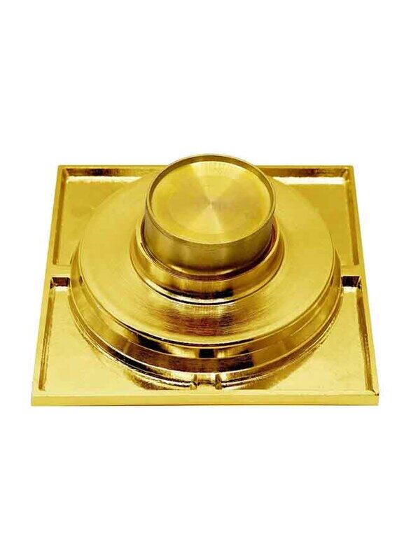 

D & N Full Brass Floor Drain Multipurpose Shower Drain with Removable Cover Anti Clogging Hair Trap with Hair Strainer, Gold