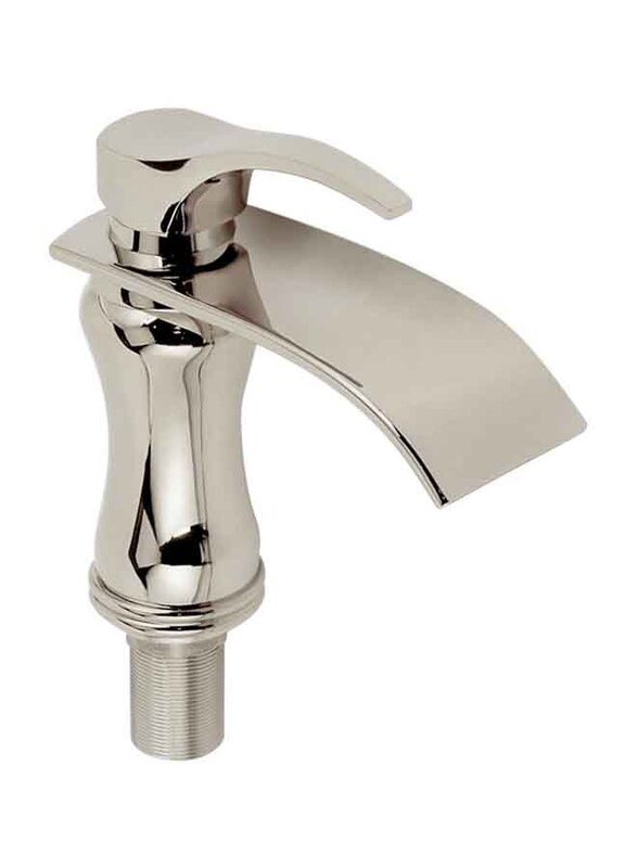 D & N Bathroom Mixer Luxury Short Single Hole Polished Wide Waterfall Spout Bathroom Wash Basin Sink Mixer Tap Faucet, 17cm, Chrome