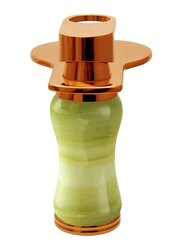 D & N Single Handle Hole Minimalist Bathroom Wash Basin Faucet with Cover Lead-free Brass Structure Green Onyx, Rose Gold