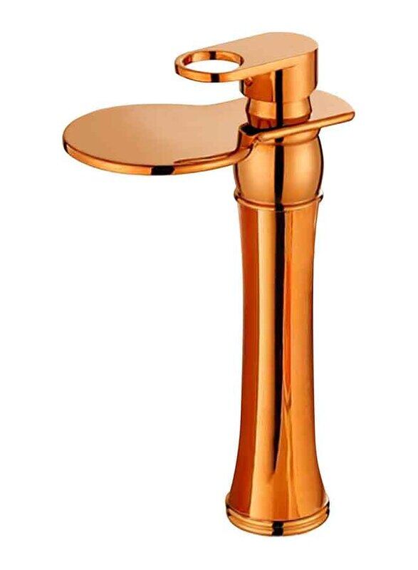 

D & N 30cm Coated Basin Mixer Brass Faucet for Home Kitchen Bathroom, Rose Gold