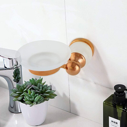 D & N Wall Mounted Stainless Steel/Brass Soap Dish with White Onyx, Rose Gold