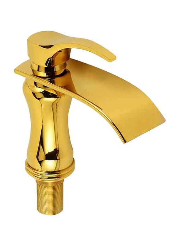 D & N Brass Wash Basin Mixer, 17cm, Gold