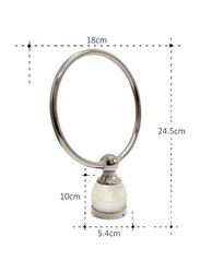 D & N Wall Mount Brushed Brass Bathroom Towel Ring with White Onyx, Chrome