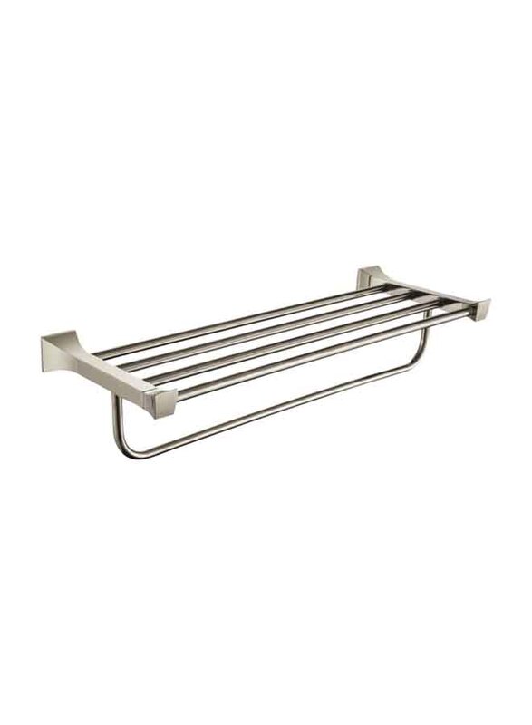 D & N Wall Mounted Quadrangular Multi Rod Towel Rack Rose Gold Brass Towel Shelf Rails Rod Bar, Chrome