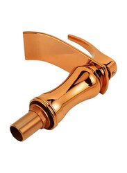 D & N Bathroom Mixer Luxury Short Single Hole Polished Wide Waterfall Spout Bathroom Wash Basin Sink Mixer Tap Faucet, 17cm, Rose Gold