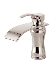 D & N Bathroom Mixer Luxury Short Single Hole Polished Wide Waterfall Spout Bathroom Wash Basin Sink Mixer Tap Faucet, 17cm, Chrome