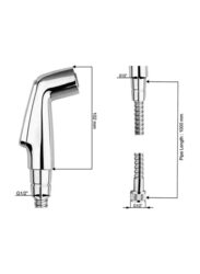 D & N Unique Design Multifunction Handheld Bidet Bathroom Toilet Sprayer Head with Switch, Chrome