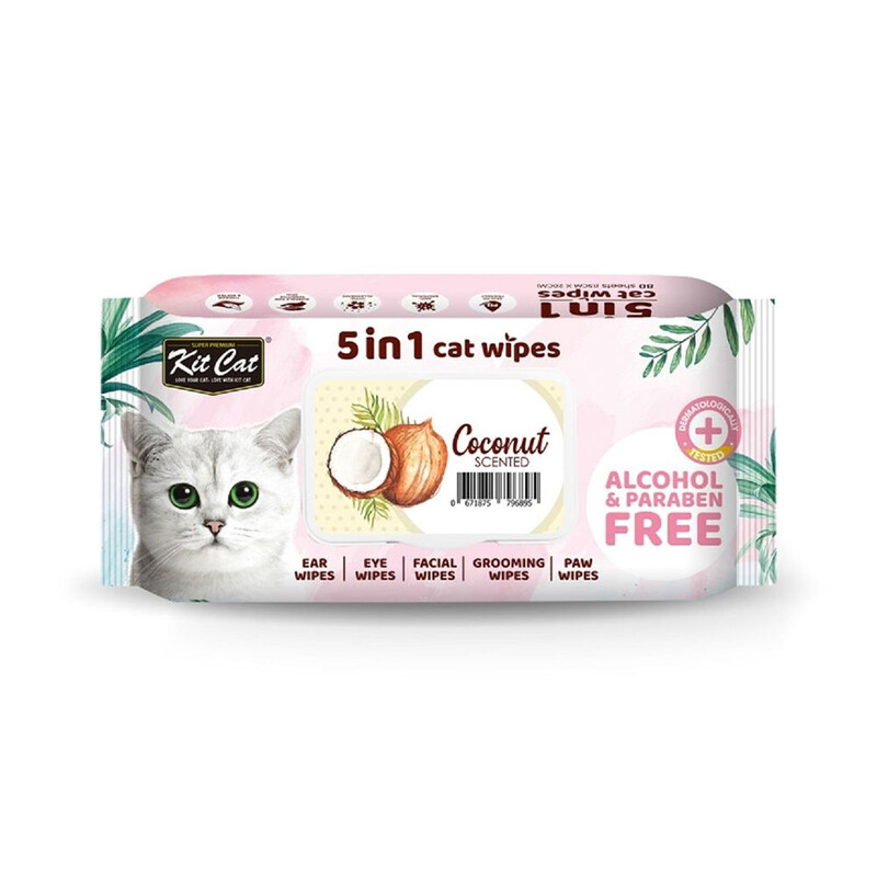 

Kit Cat 5-In-1 Cat Wipes Coconut Scented