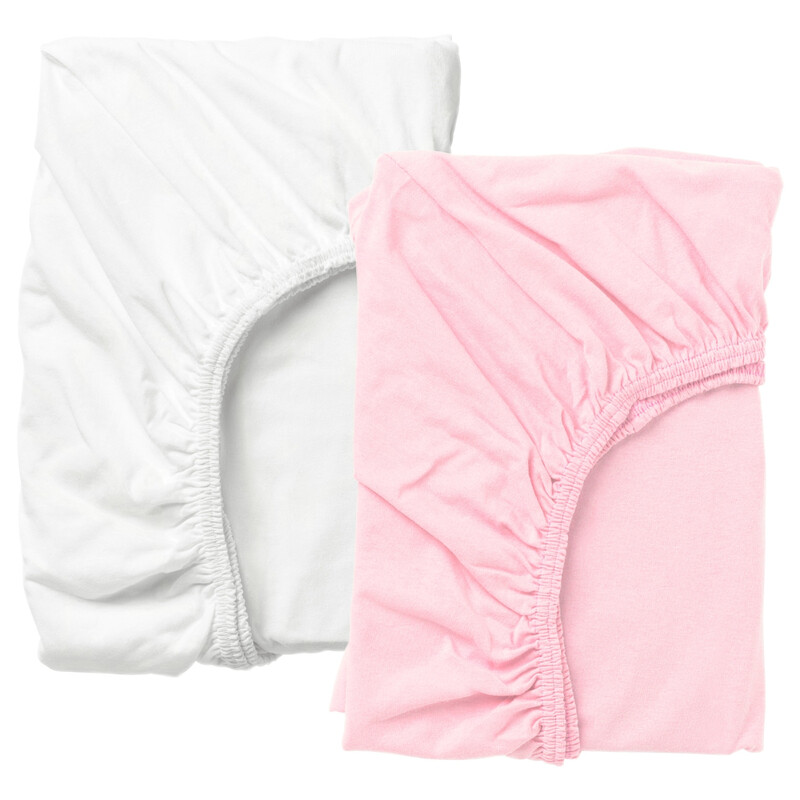 

Generic Fitted Sheet For Cot White/Pink 60X120cm