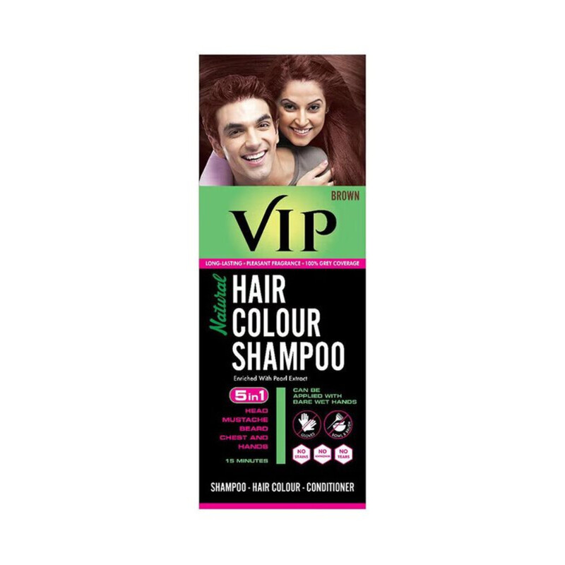 

Generic VIP 5-In-1 Shampoo Hair Colour, Brown, 180ml