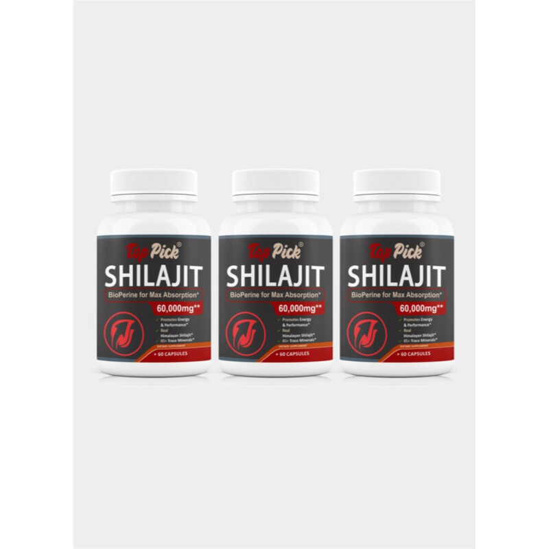

Top Pick Shilajit Bioperine For Max Absorption 60,000mg Pack of 3