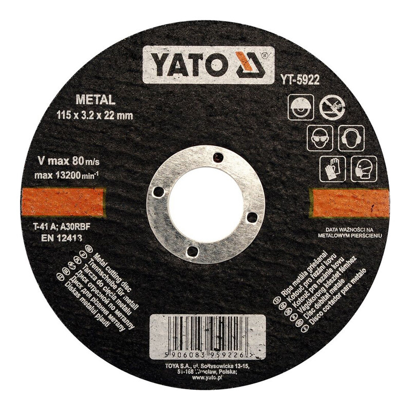 

YATO Metal Cutting Disc 115x3.2x22mm YT-5922