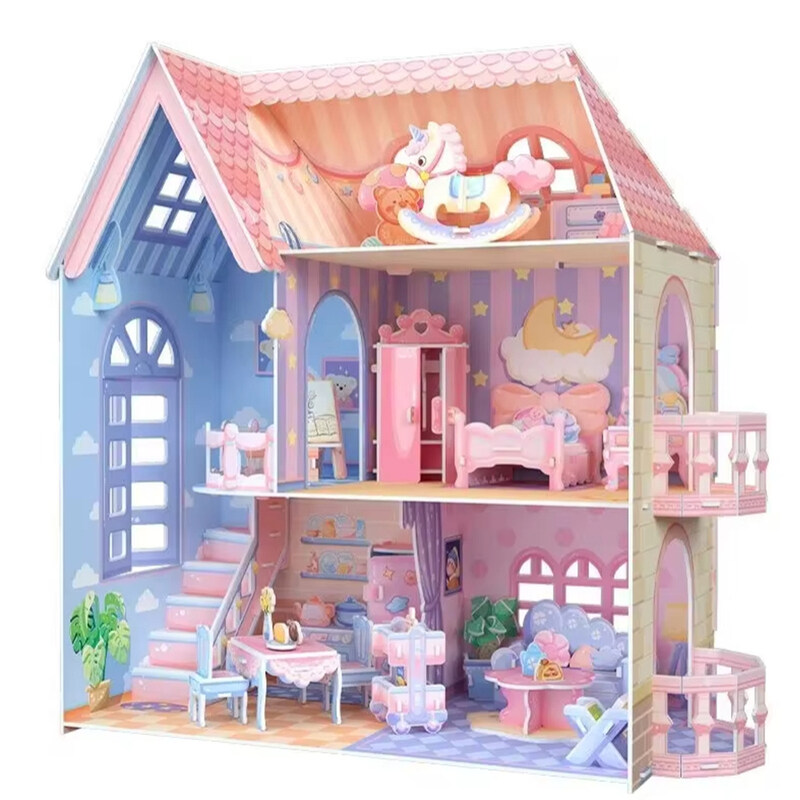 

Generic Cozy Dollhouse Delight: 3D DIY Paper Jigsaw Toy for Girls