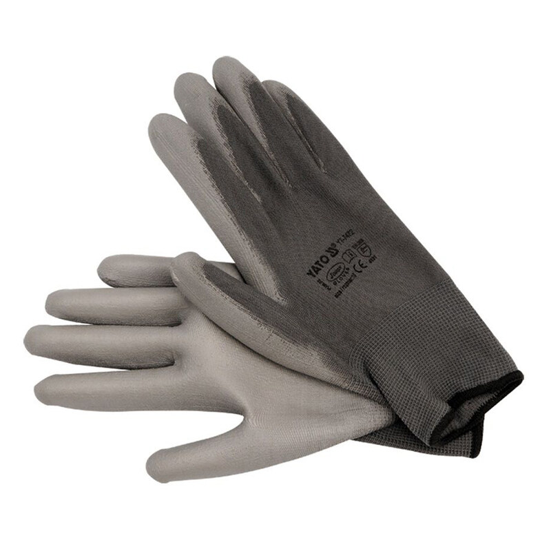 

YATO Working Gloves 10" Nylon/PU Grey 1pair on Header Card YT-7472