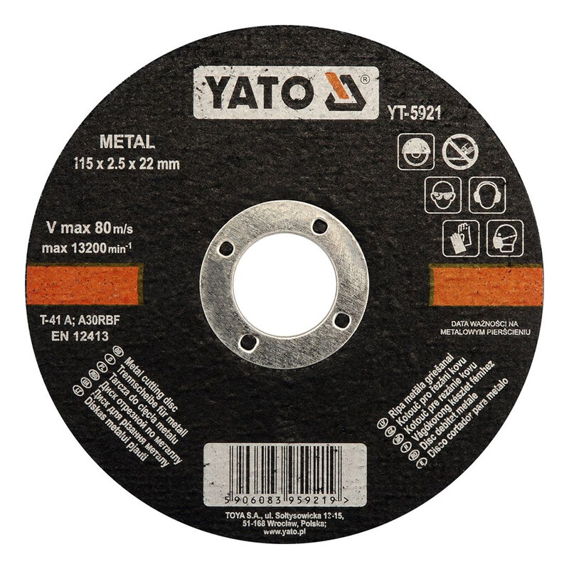 

YATO Metal Cutting Disc 115x2.5x22mm YT-5921