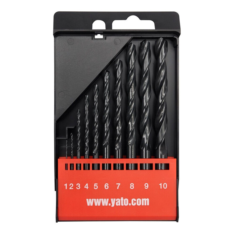 

YATO HSS Twist Drill Bit 10pcs/set 1-10mm Plastic Box YT-4461