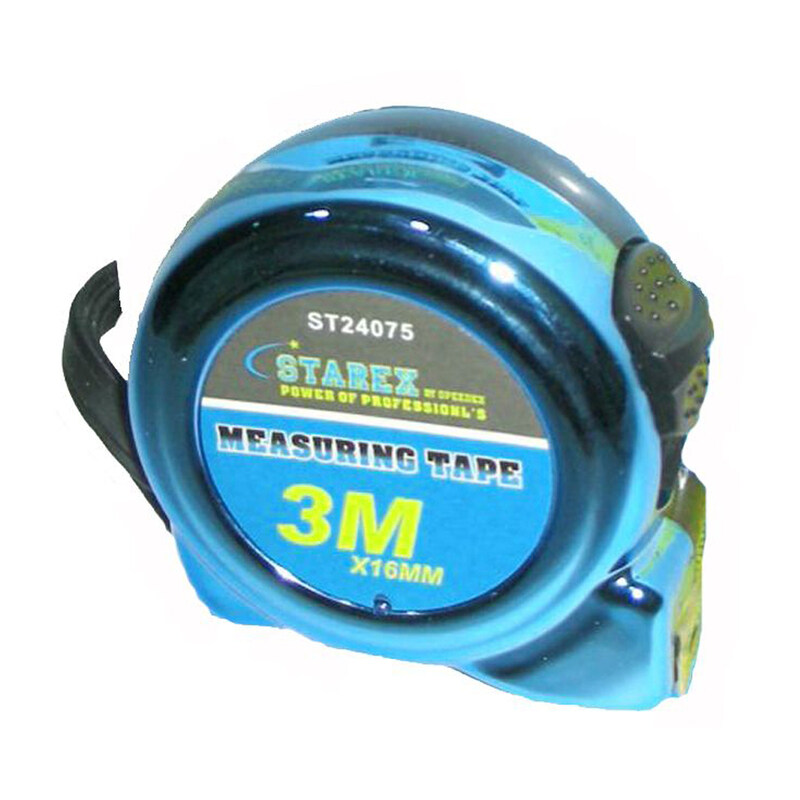 

Starex Measuring Tape 3mx16mm Blue Oxide/Grey Inch/Cms Yellow Blade