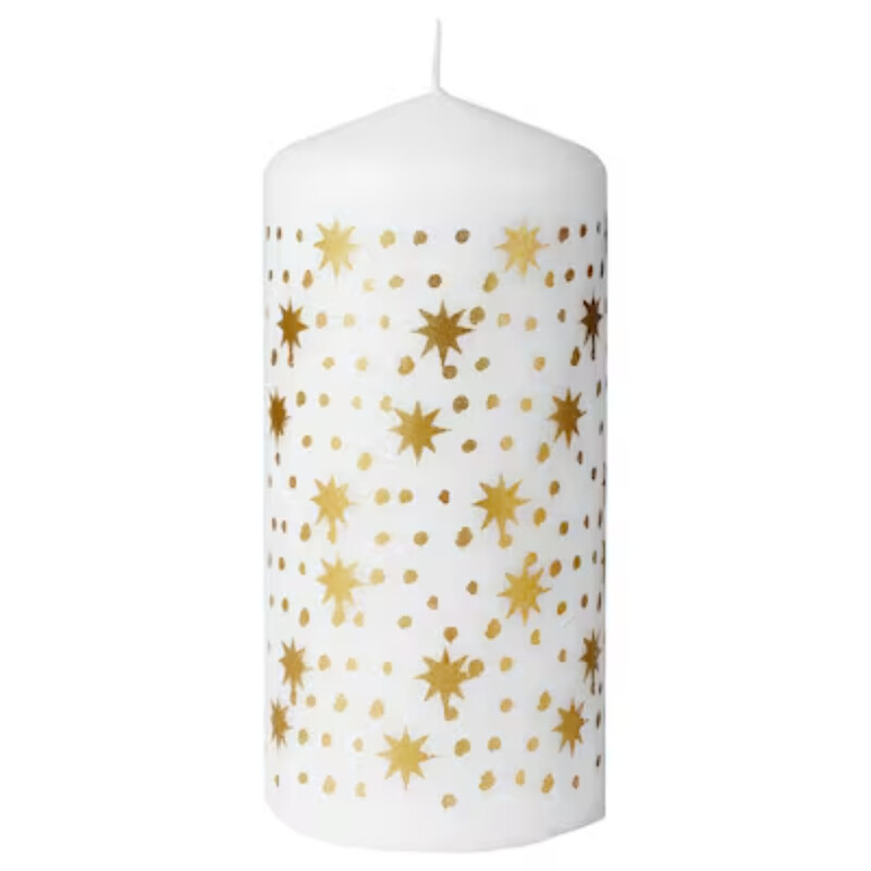 

VINTERFINT Unscented pillar candle, 14 cm