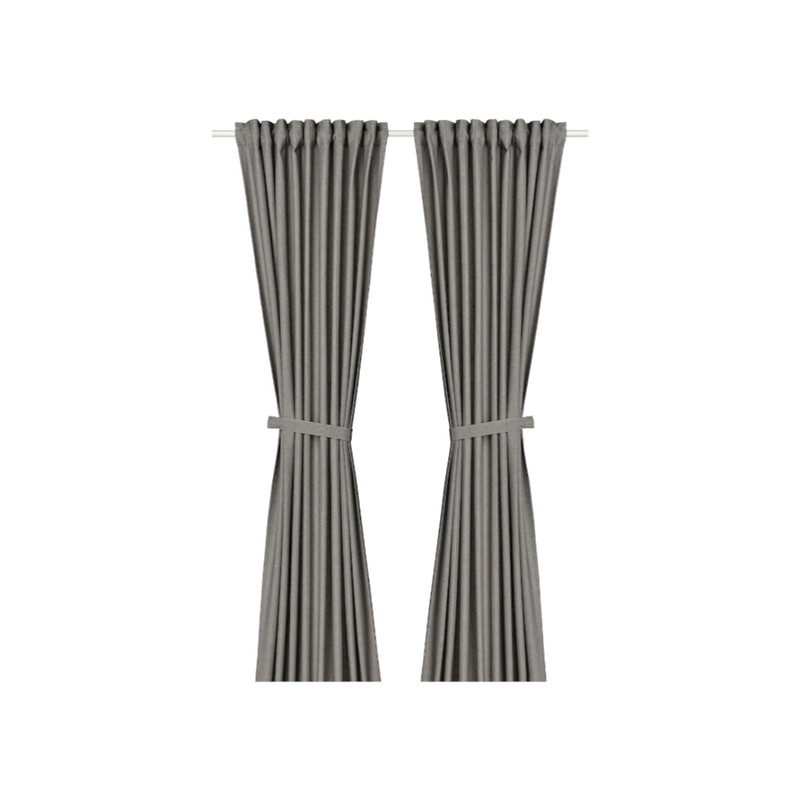 

Generic Curtains with tie-backs, 1 pair, 140x300 cm Off White