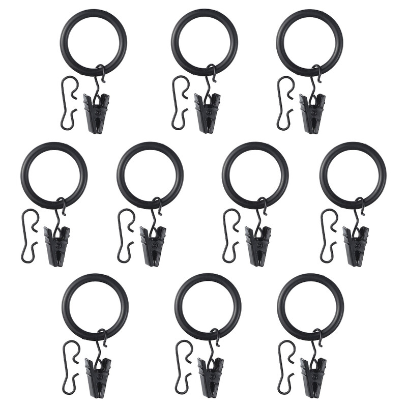 

Generic Curtain Ring Withclip And Hook Black 25 Mm