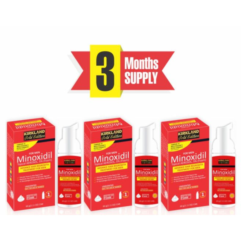 

Kirkland Signature Minoxidil Gold Edition Foam - Premium Solution for Hair Loss and Healthy Growth - 3pcs