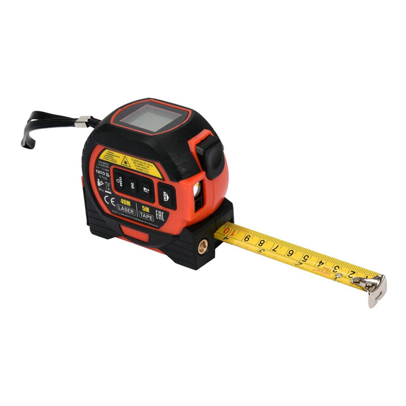 

YATO Laser Distance Meter 3-in-1 w/tape measure & Cross Line Laser YT-73122