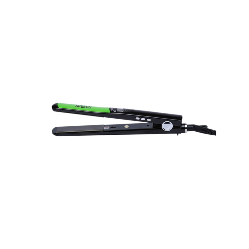 

Generic Titanium Plated Heating Base Flat Hair Straightening Iron, Black/Green