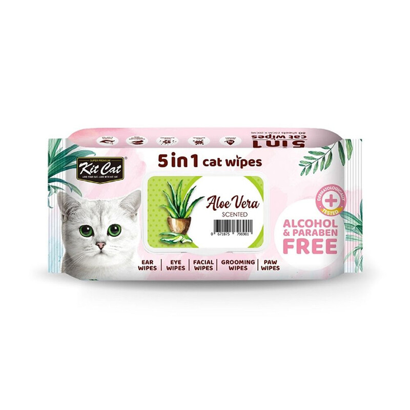 

Kit Cat 5-In-1 Cat Wipes Aloe Vera Scented