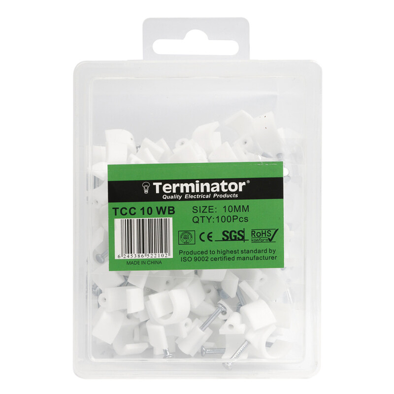 

Elec Cable Clip 10mm 100Pcs/Box TCC 10WB Terminator