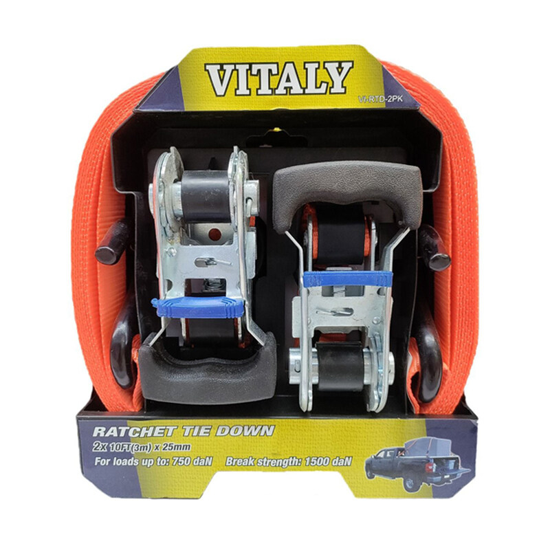 

Ratchet Tie Down 25mm x 3Mtrs 2Pcs VI-RTD-2PK Vitaly